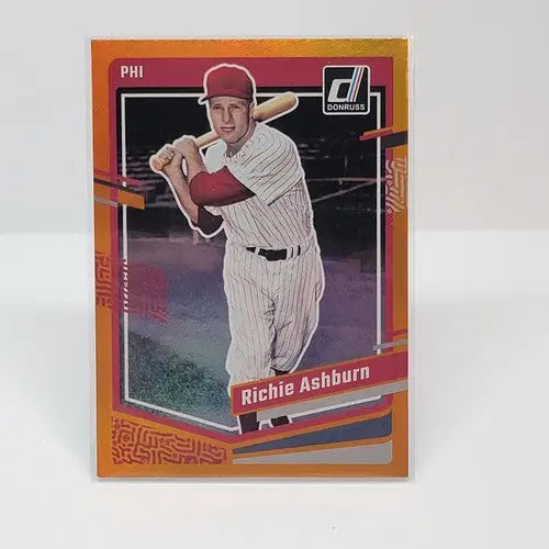 Richie Ashburn baseball card from 2023 Donruss Baseball Base Holo Orange series