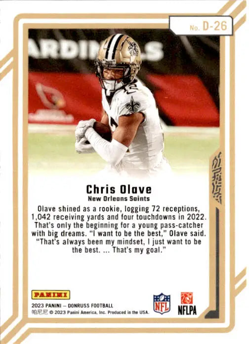 2023 Donruss #D-26 Chris Olave Dominators - Football Card Single