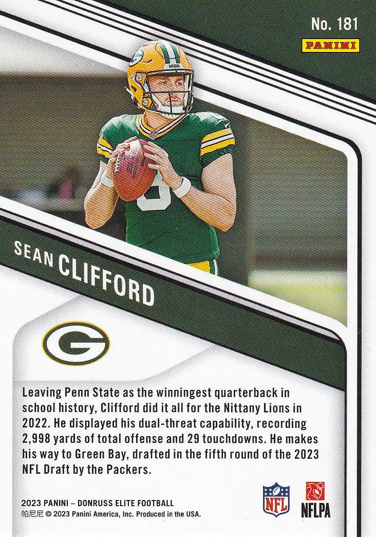 2023 DONRUSS ELITE #181 SEAN CLIFFORD 484/999- GREEN BAY PACKERS