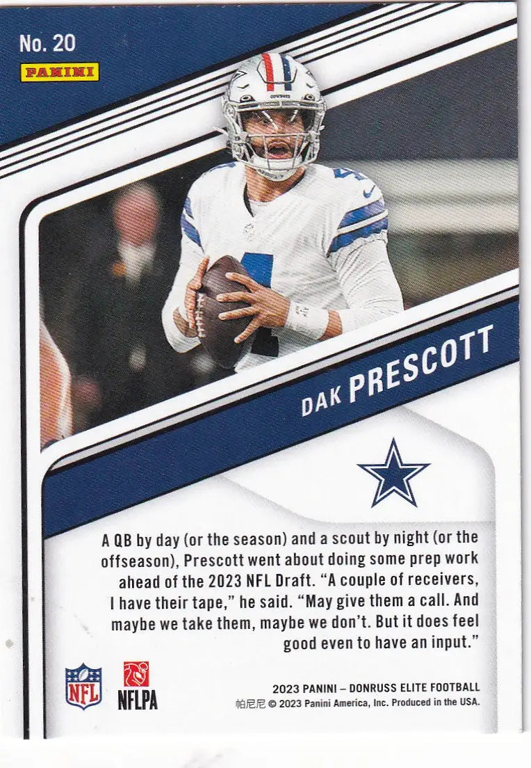 2023 DONRUSS ELITE #20 DAK PRESCOTT- DALLAS COWBOYS