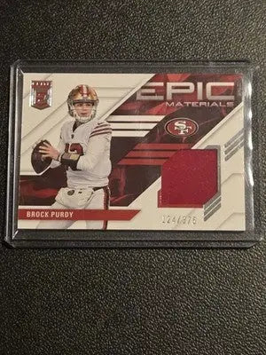 2023 Donruss Elite #4 Brock Purdy Epic Materials #/375 - Football Card Single