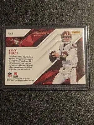 2023 Donruss Elite #4 Brock Purdy Epic Materials #/375 - Football Card Single