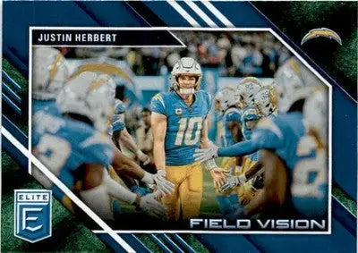 2023 Donruss Elite #FV-3 Justin Herbert Field Vision Green - Football Card Single