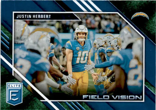 2023 Donruss Elite #FV-3 Justin Herbert Field Vision Green - Football Card Single