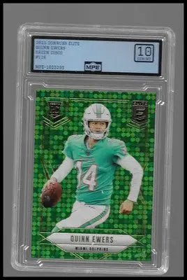2023 Donruss Elite Quinn Ewers Green Disco RC #115 MPE 10 GEM MT Dolphins QB