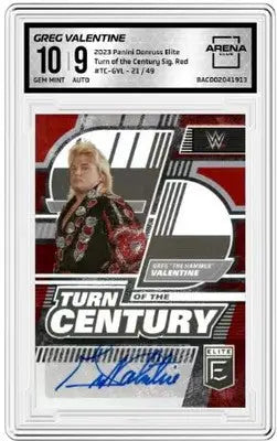 Graded autograph wrestling trading card from Donruss Elite WWE featuring Greg Valentine