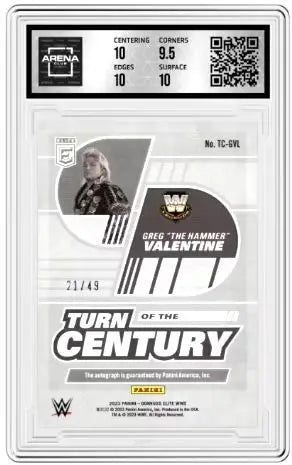 2023 Donruss Elite WWE Greg Valentine #TC-GVL Auto Red 21/49 Wrestling AC 10 - Wrestling Card Single