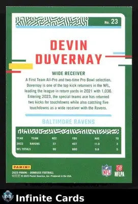 2023 Donruss Football DEVIN DUVERNAY #23 [Base] Baltimore Ravens - Football Card Single