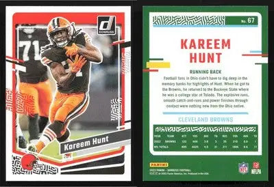 2023 Donruss Football KAREEM HUNT #67 Cleveland Browns - Football Card Single