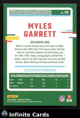 2023 Donruss Football MYLES GARRETT #68 Cleveland Browns - Football Card Single