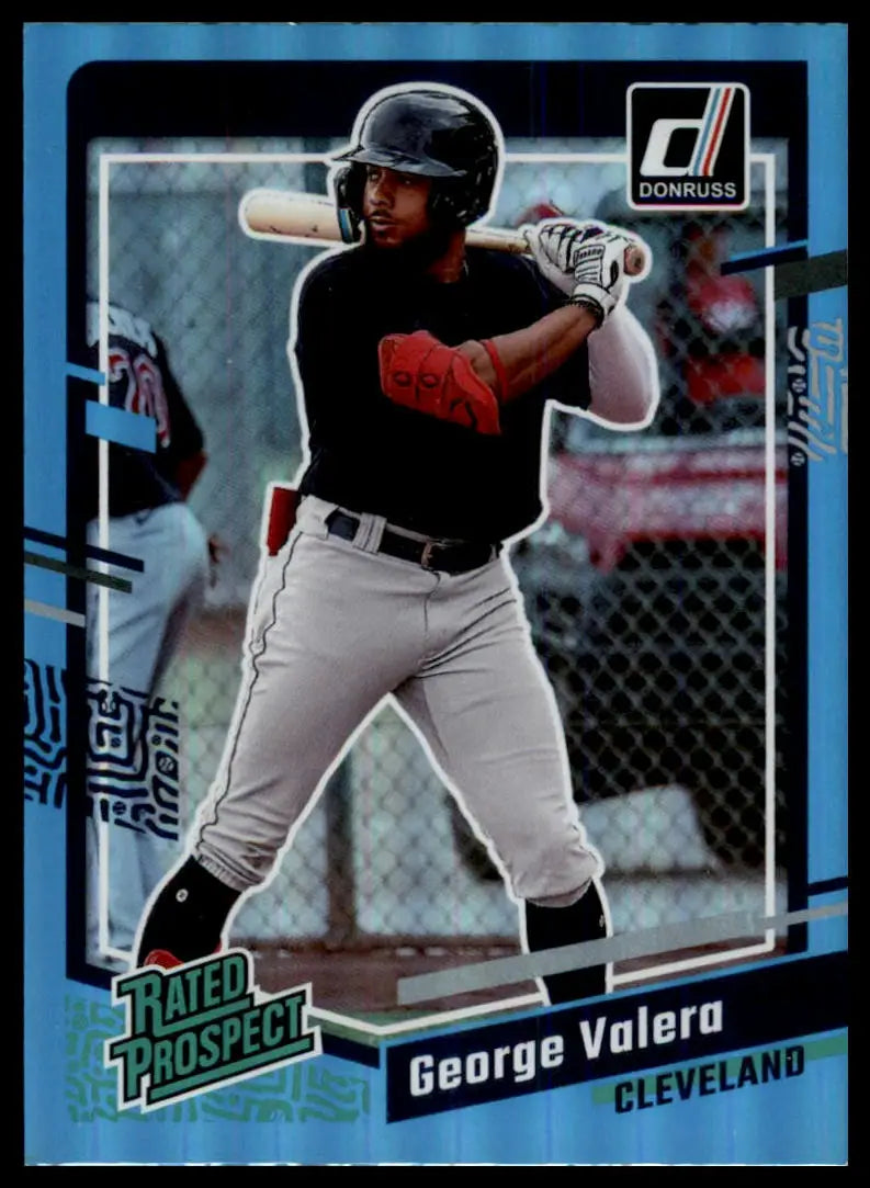 2023 Donruss - Holo Blue George Valera 77 Cleveland Guardians Baseball NM - Baseball Card Single