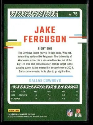 2023 Donruss Jake Ferguson #75 Dallas Cowboys