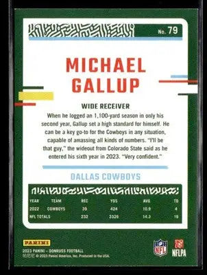 2023 Donruss Michael Gallup #79 Dallas Cowboys