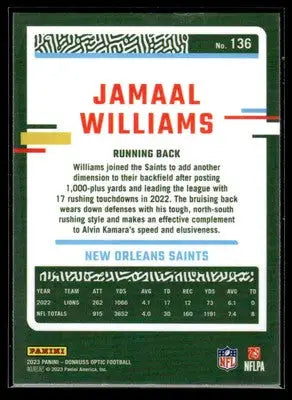 2023 Donruss Optic #136 Jamaal Williams - Football Card Single