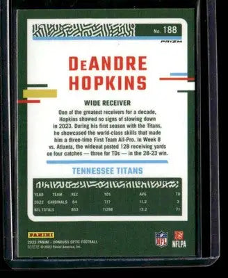 2023 Donruss Optic #188 DeAndre Hopkins Holo - Football Card Single