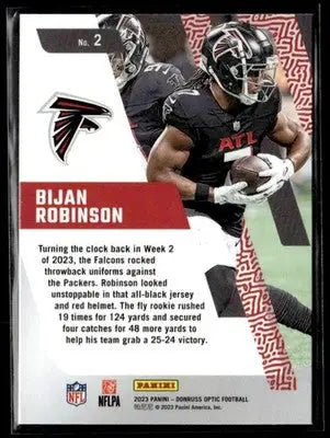 2023 Donruss Optic #2 Bijan Robinson Primary Colors - Football Card Single