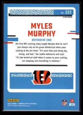 2023 Donruss Optic #222 Myles Murphy Holo - Football Card Single
