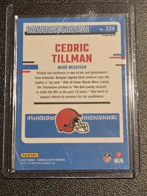 2023 Donruss Optic #224 Cedric Tillman Blue Hyper - Football Card Single
