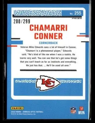 2023 Donruss Optic #255 Chamarri Conner Aqua #/299 - Football Card Single