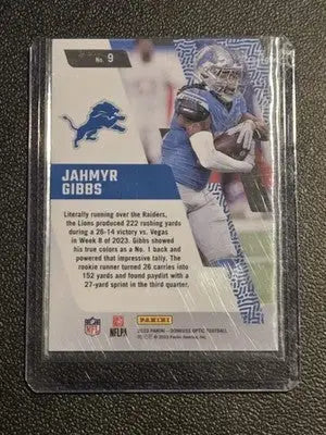 2023 Donruss Optic #9 Jahmyr Gibbs Primary Colors - Football Card Single