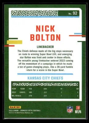 2023 Donruss Optic #92 Nick Bolton - Football Card Single