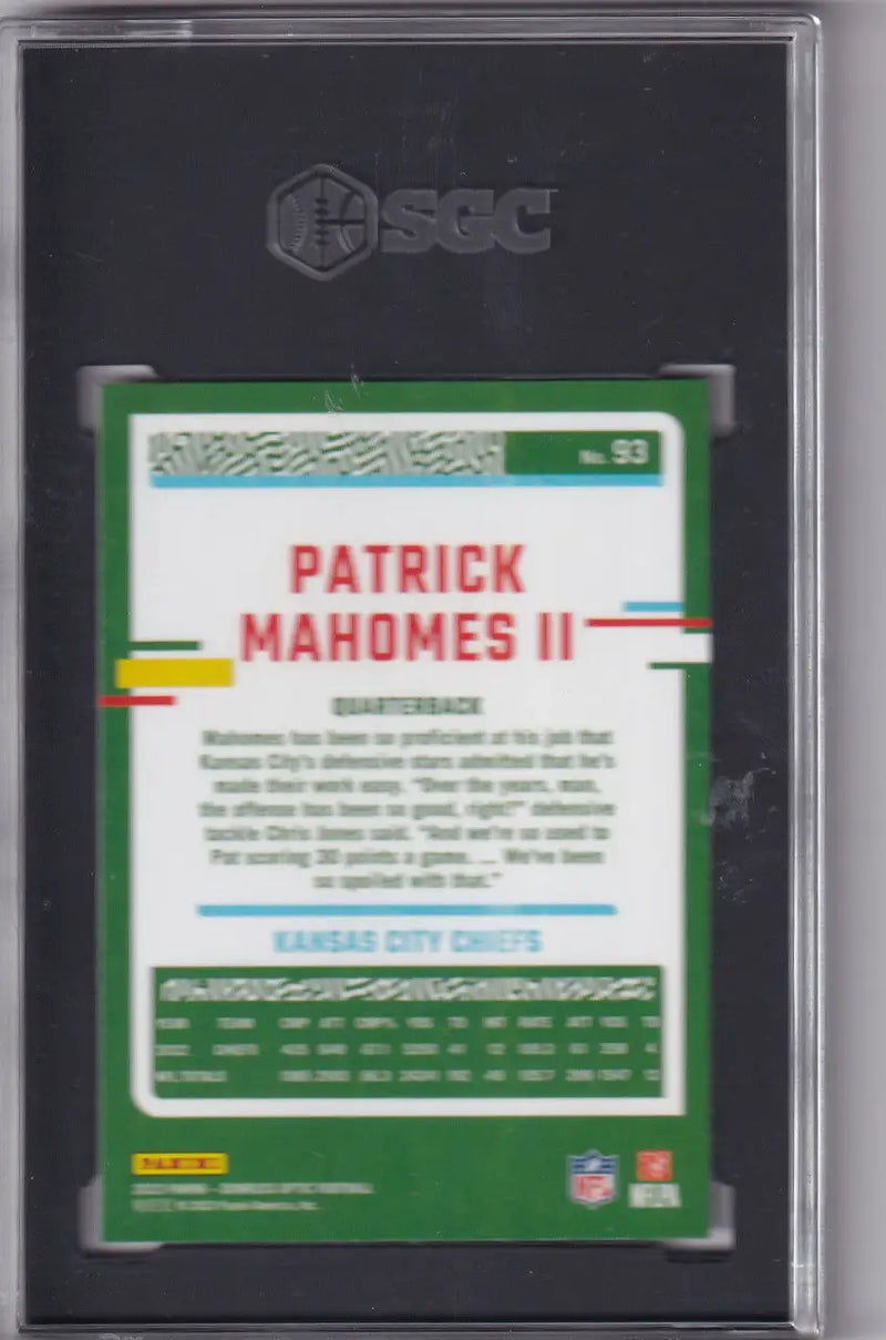 2023 Donruss Optic #93 Patrick Mahomes SGC 9.5 - Kansas City Chiefs