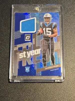 2023 Donruss Optic #FYF-JM Jonathan Mingo 1st Year Fresh Blue Hyper - Football Card Single