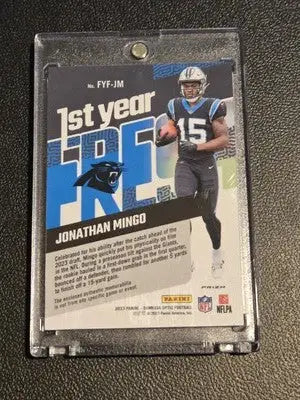 2023 Donruss Optic #FYF-JM Jonathan Mingo 1st Year Fresh Blue Hyper - Football Card Single