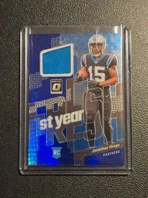 2023 Donruss Optic #FYF-JM Jonathan Mingo First Year Fresh Blue Hyper - Football Card Single