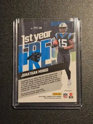 2023 Donruss Optic #FYF-JM Jonathan Mingo First Year Fresh Blue Hyper - Football Card Single