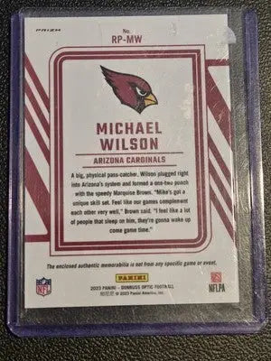 2023 Donruss Optic #RP-MW Michael Wilson Rookie Phenom Blue Hyper - Football Card Single