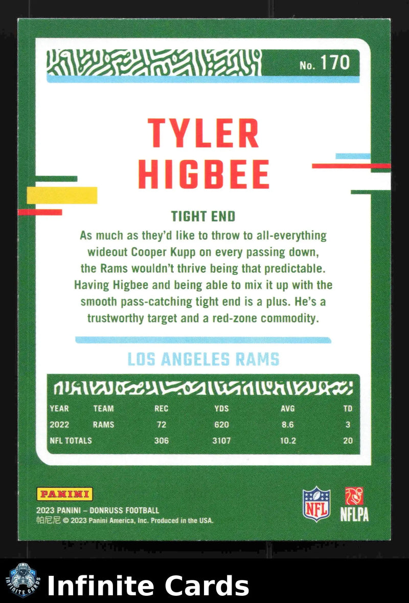 2023 Donruss TYLER HIGBEE #170 Los Angeles Rams - Football Card Single
