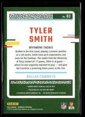 2023 Donruss Tyler Smith #83 Dallas Cowboys