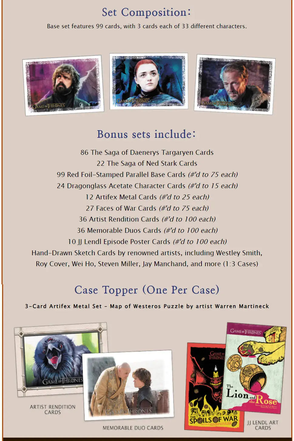 2023 Game of Thrones Art & Images Trading Cards - Box - Entertainment Card Box