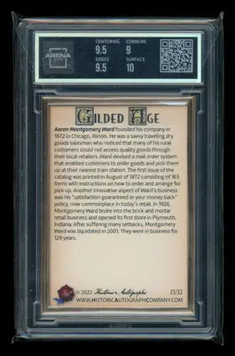 2023 Historic Auto Gilded Age Emerald Montgomery Ward 23/32 #41 Arena Club 9.5