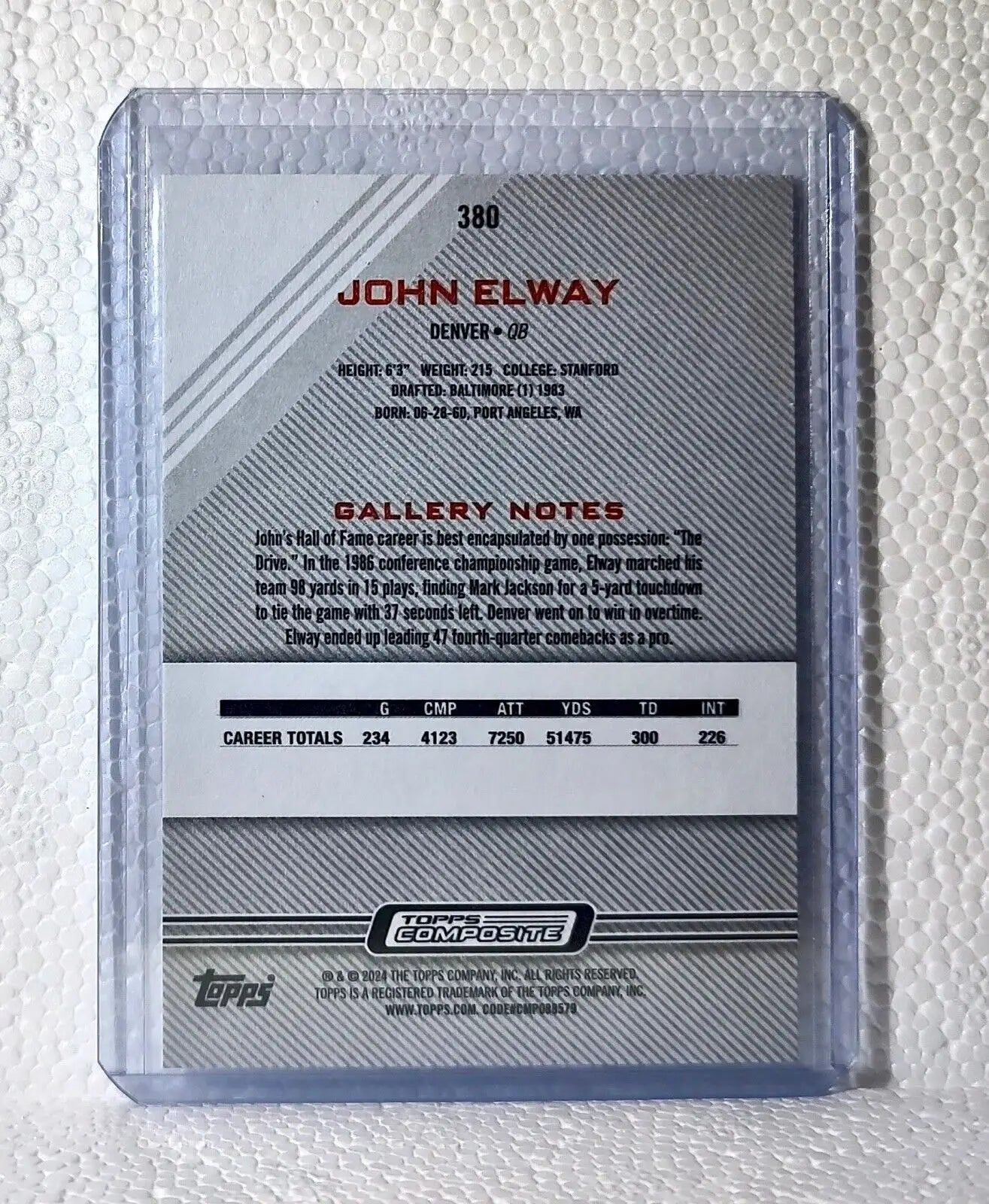 2023 John Elway Topps Gallery NFL #380 Composite Football Card Denver Broncos - Football Card Single