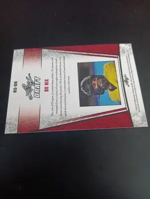 2023 Leaf - Bo Nix Draft (RC). RS-09. Oregon. NRMT+ - Football Card Single