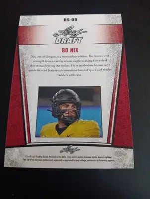 2023 Leaf - Bo Nix Draft (RC). RS-09. Oregon. NRMT+ - Football Card Single