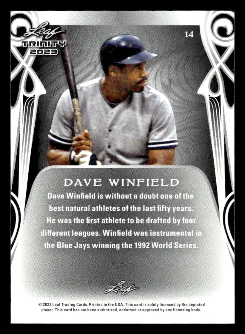 2023 Leaf Trinity #14 Dave Winfield - Baseball Card Single