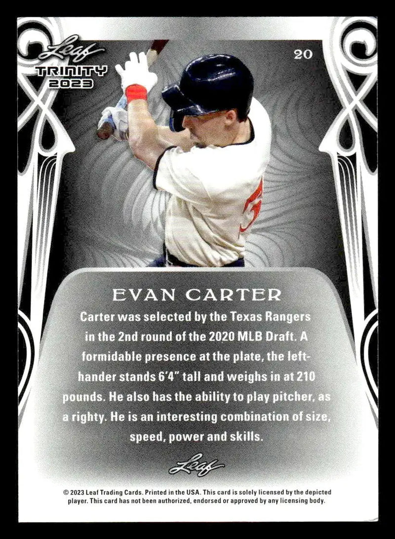 2023 Leaf Trinity #20 Evan Carter - Baseball Card Single