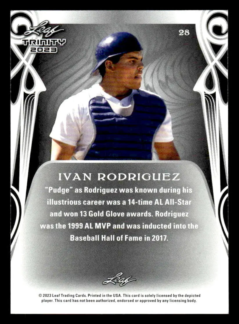 2023 Leaf Trinity #28 Ivan Rodriguez - Baseball Card Single
