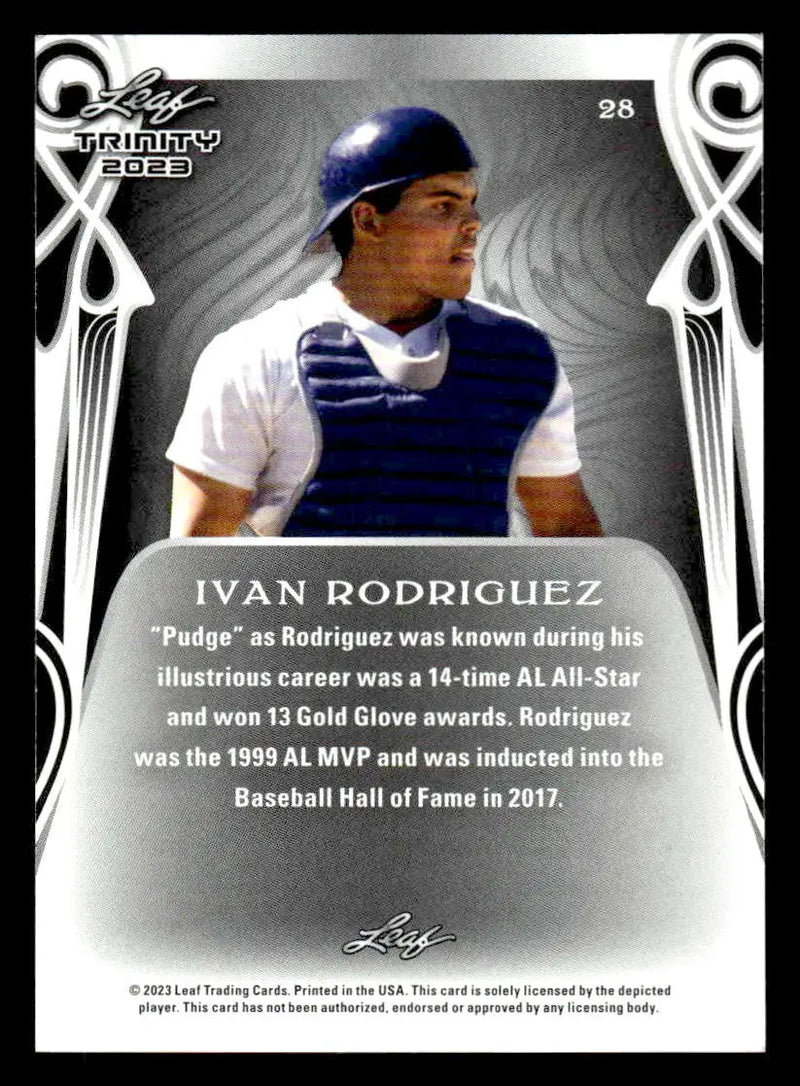 2023 Leaf Trinity #28 Ivan Rodriguez - Baseball Card Single