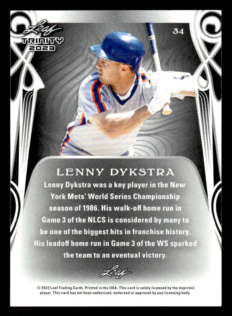 2023 Leaf Trinity #34 Lenny Dykstra - Baseball Card Single