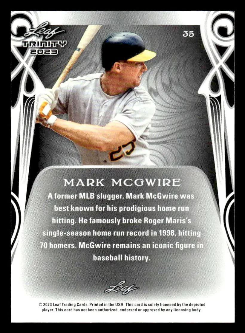 2023 Leaf Trinity #35 Mark McGwire - Baseball Card Single