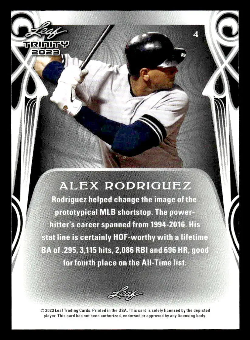 2023 Leaf Trinity #4 Alex Rodriguez - Baseball Card Single