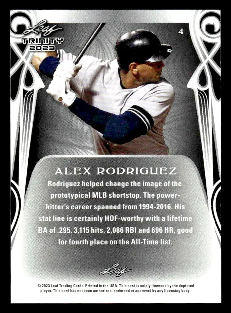 2023 Leaf Trinity #4 Alex Rodriguez - Baseball Card Single