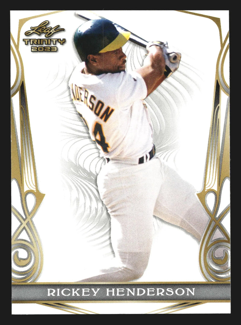 2023 Leaf Trinity #46 Rickey Henderson Oakland Athletics HOF - Baseball Card Single