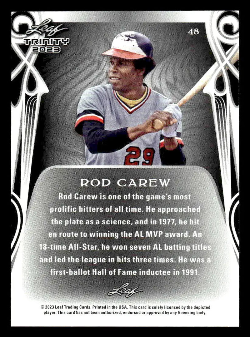 2023 Leaf Trinity #48 Rod Carew - Baseball Card Single