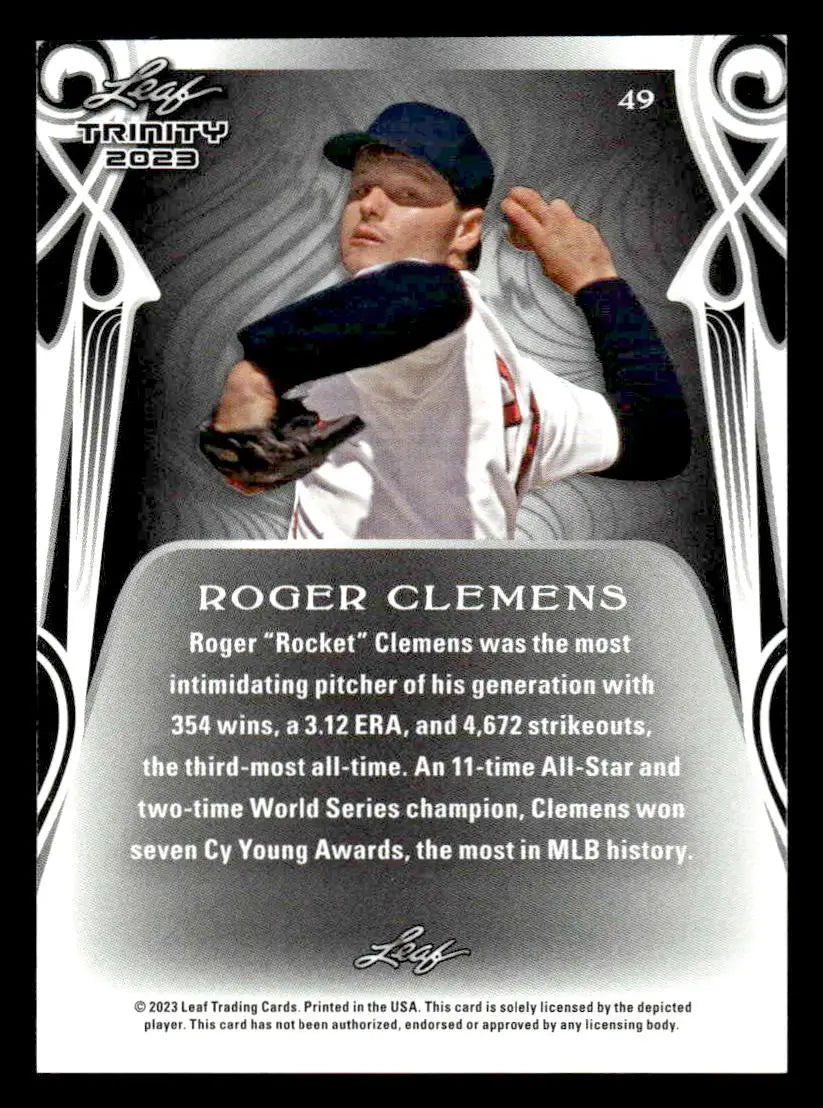 2023 Leaf Trinity #49 Roger Clemens - Baseball Card Single
