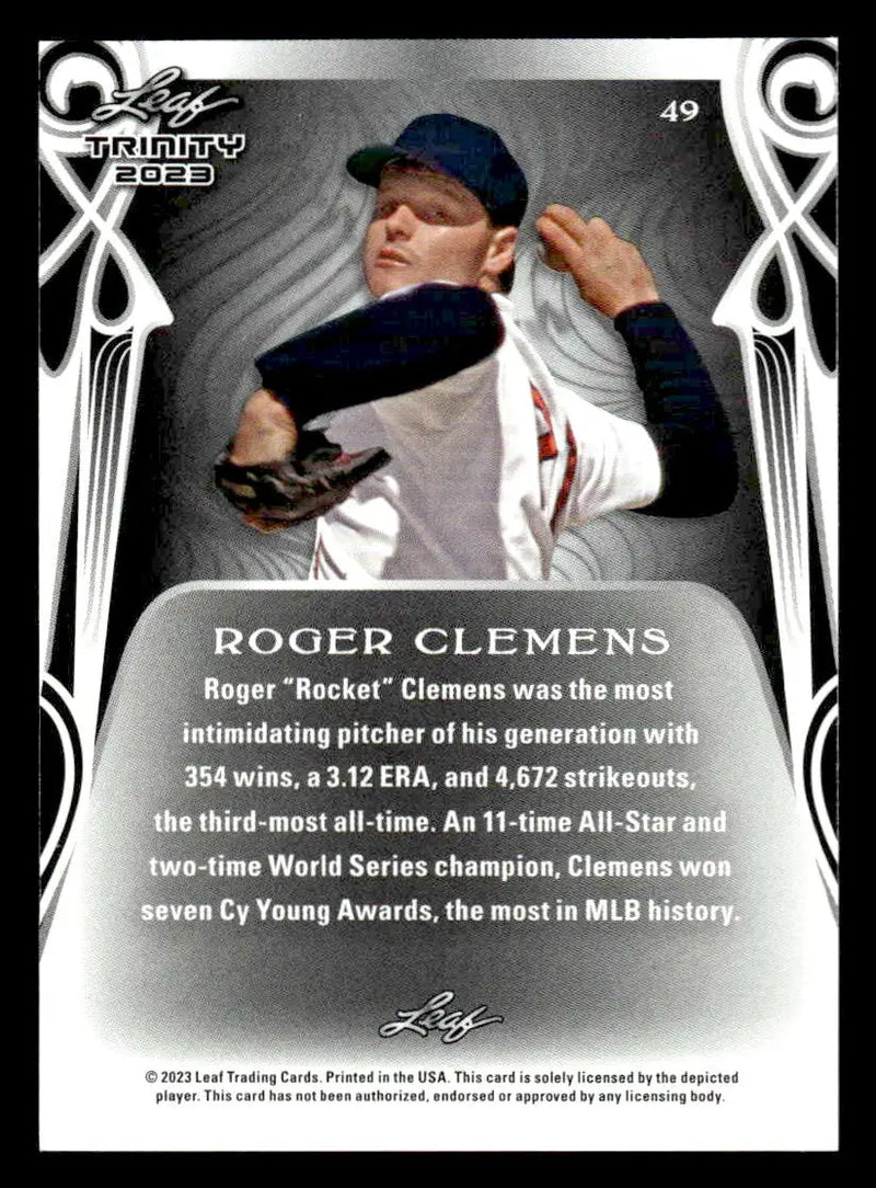 2023 Leaf Trinity #49 Roger Clemens - Baseball Card Single